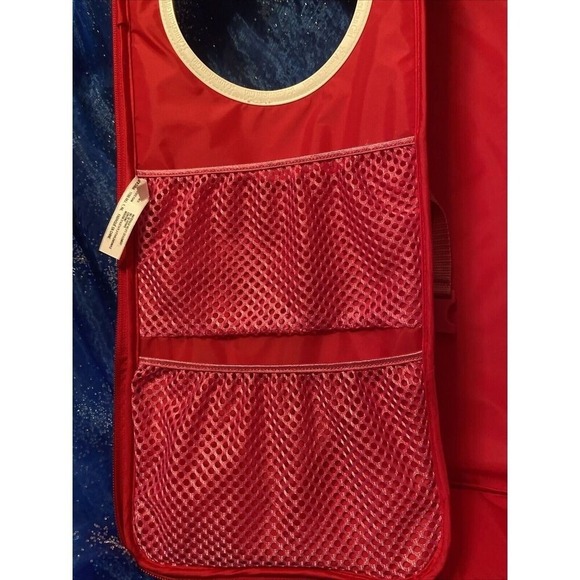 EUC American GIRL Doll Carrier Backpack Case Red & Pink with Luggage Tag - Picture 3 of 11